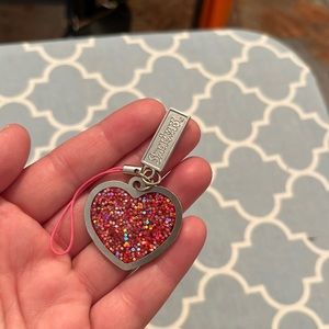 Women’s Key Chain, Heart, Red, Silver, Pink, Sparkly, Smackers, Good Condition